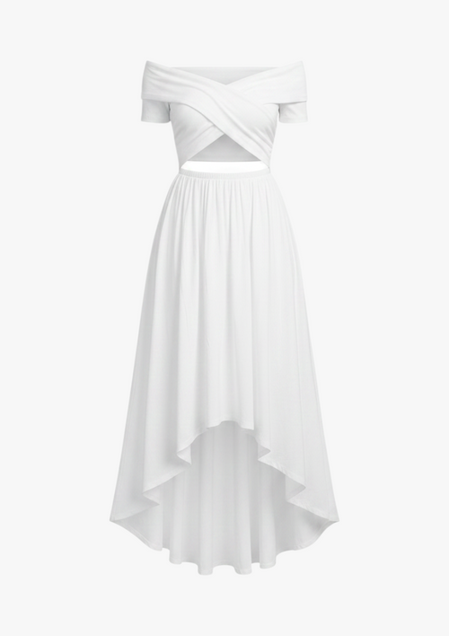 Asymmetrical Hemline Skater Midi Dress