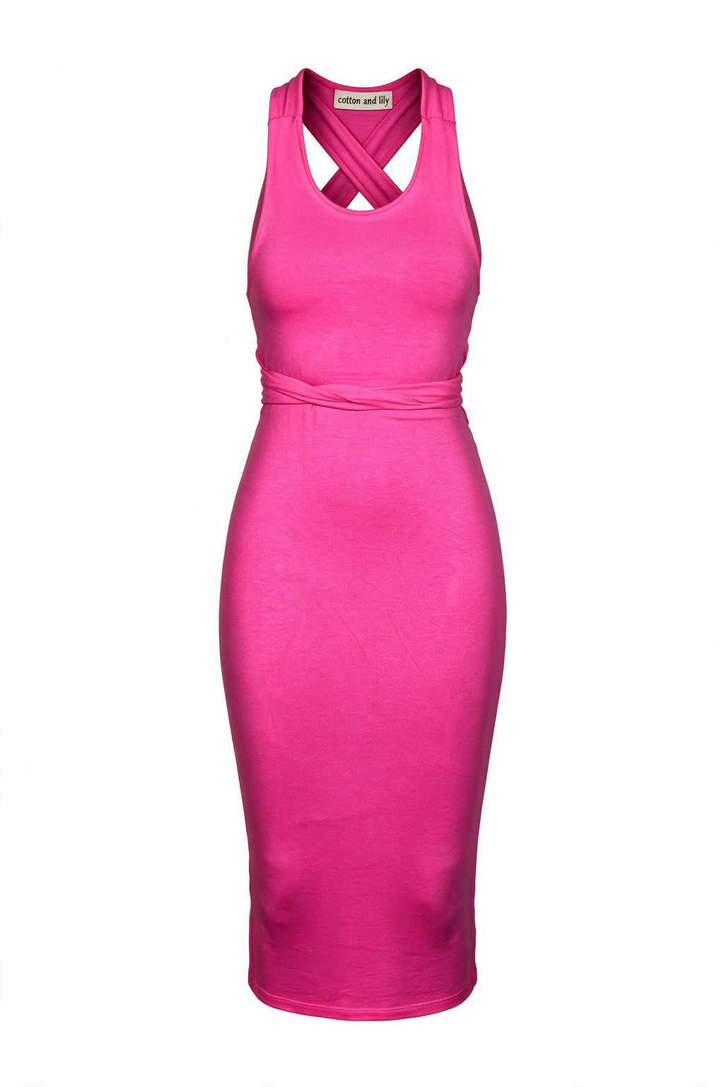 Belted Bodycon Midi Dress