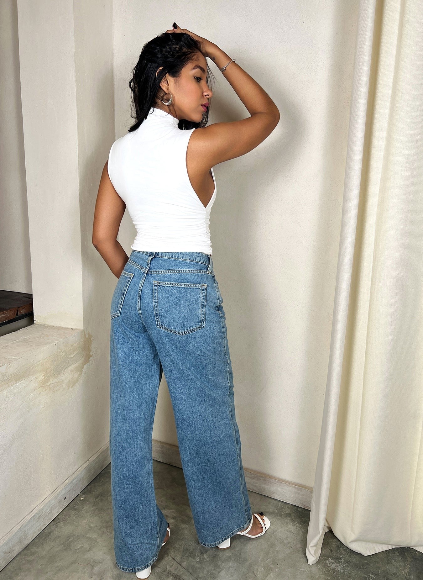 High Neck Ruched Top