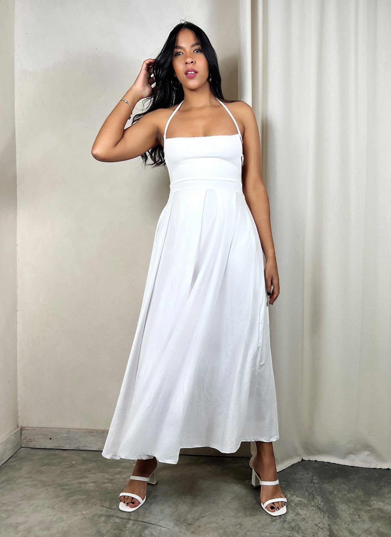 Open Back Skater Maxi Dress