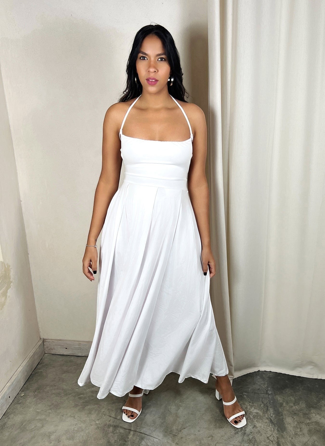 Open Back Skater Maxi Dress