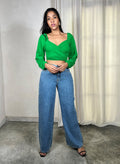 Puff Sleeves Wrap Top