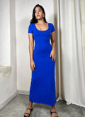 Scoop Neck A-Line Maxi Dress
