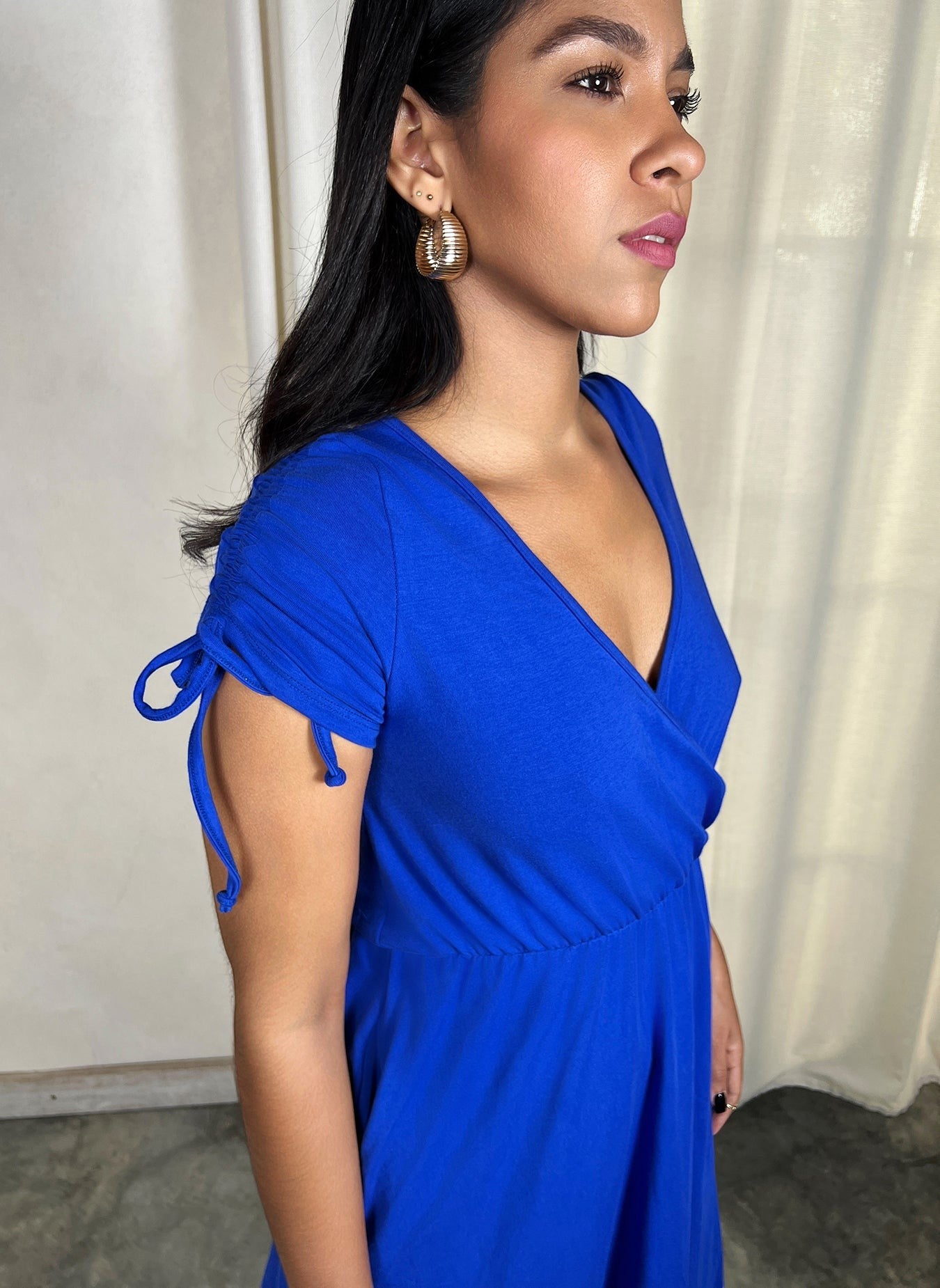 Surplice Maxi Dress w. Pockets