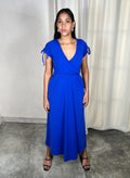 Surplice Maxi Dress w. Pockets