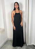 Low-Back Halter Maxi Dress